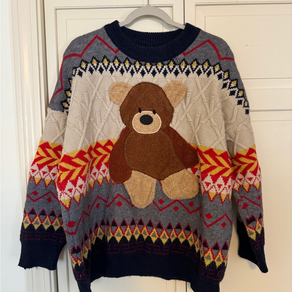 Cozy Bear Patterned Sweater